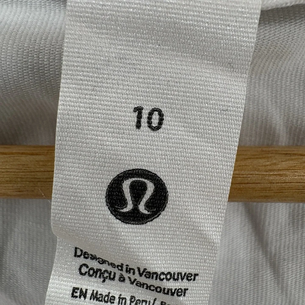 Lululemon Love Tank Top Women 10 White Pima Cotton Racerback Athletic